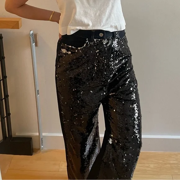 Dark denim Golden Goose Breezy Flip Sequin Jeans - Picture 5 of 11